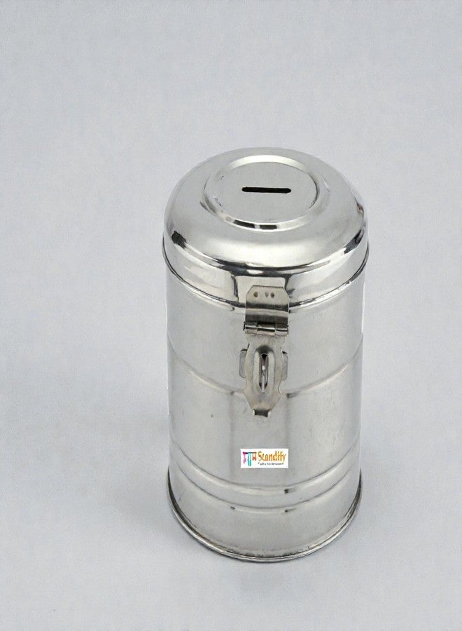 Standify® 1500ML Big Money Bank_A Stainless Steel Money Box Heavy Duty Bachat Gulak for Kids & Adults Unbreakable Piggy Bank. - Image 1